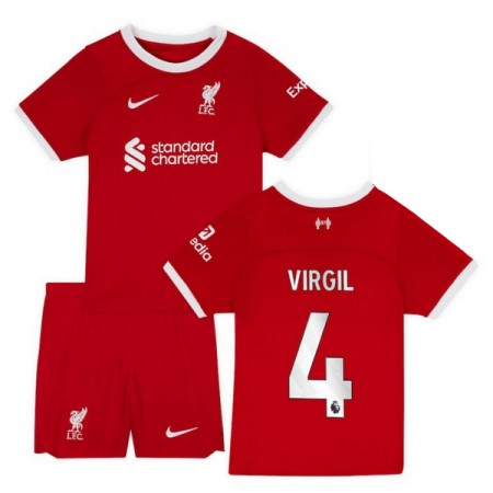 Camisetas Liverpool 2023-24 Virgil 4 Primera - Niño (+ Pantalones)